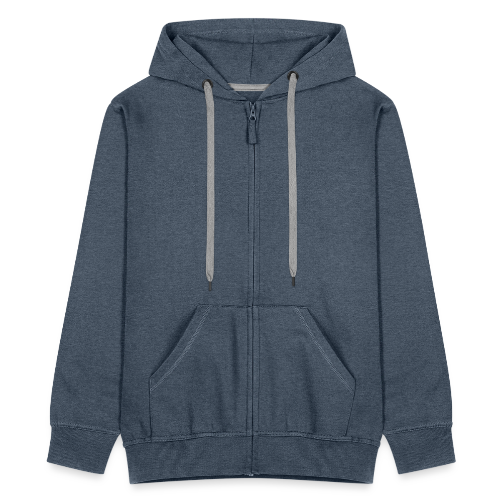Männer Premium Kapuzenjacke - wat'n Schietweer (weiss) - Jeansblau