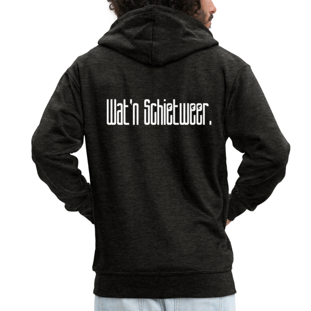 Männer Premium Kapuzenjacke - wat'n Schietweer (weiss) - Anthrazit