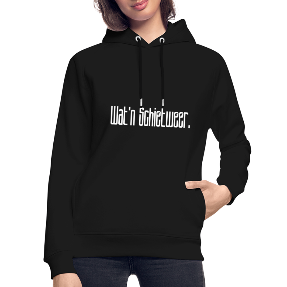 Unisex Bio-Hoodie - wat'n Schietweer (weiss) - Schwarz