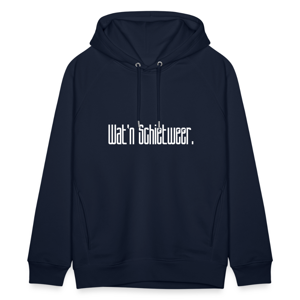 Unisex Bio-Hoodie - wat'n Schietweer (weiss) - Navy