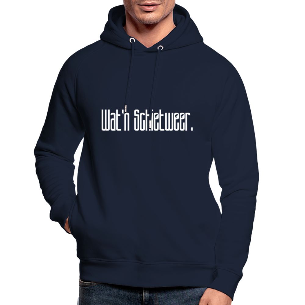 Unisex Bio-Hoodie - wat'n Schietweer (weiss) - Navy