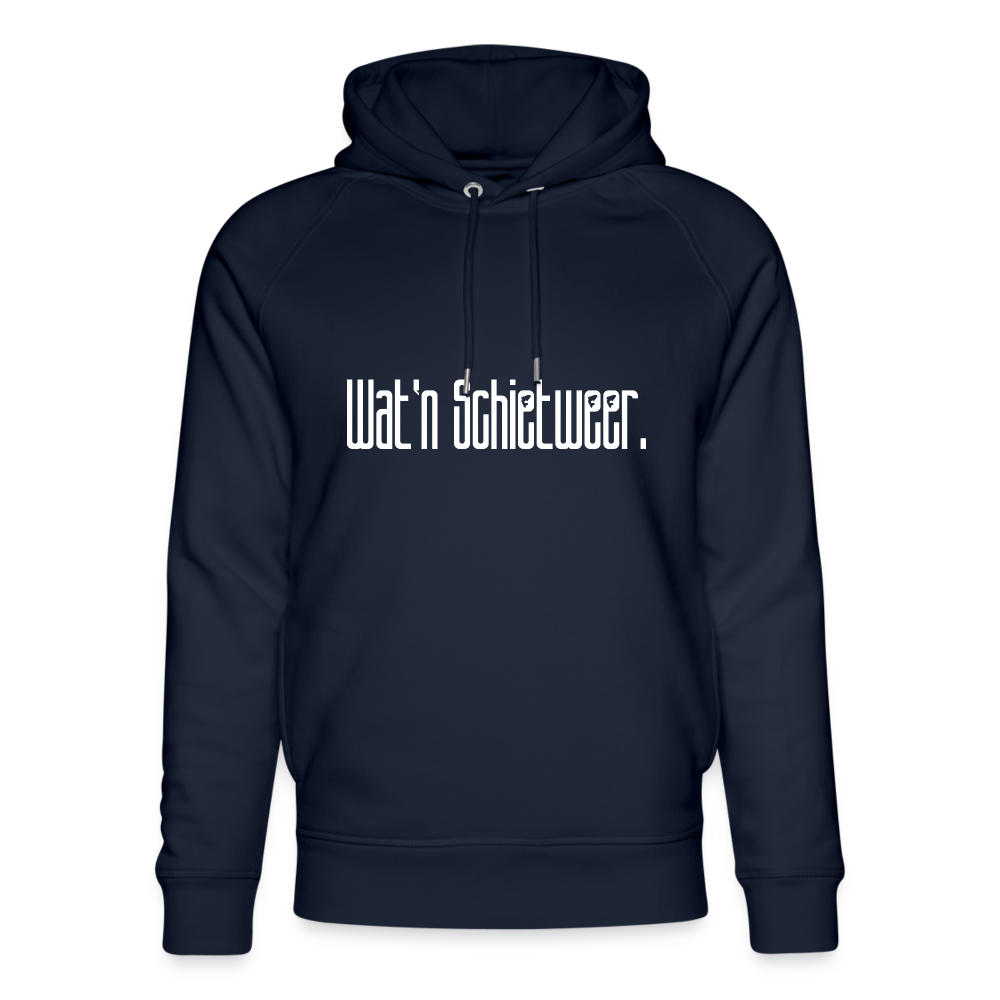 Unisex Bio-Hoodie - wat'n Schietweer (weiss) - Navy