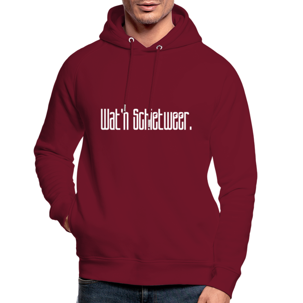 Unisex Bio-Hoodie - wat'n Schietweer (weiss) - Burgunderrot