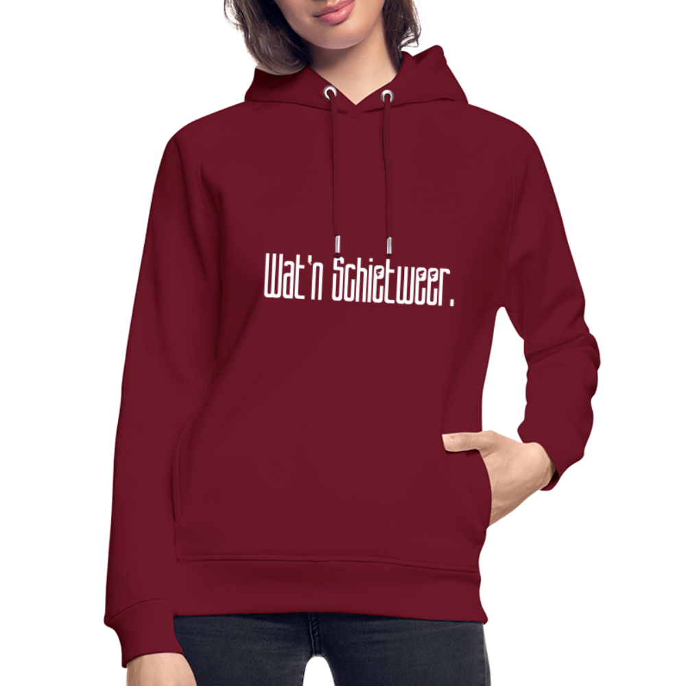 Unisex Bio-Hoodie - wat'n Schietweer (weiss) - Burgunderrot