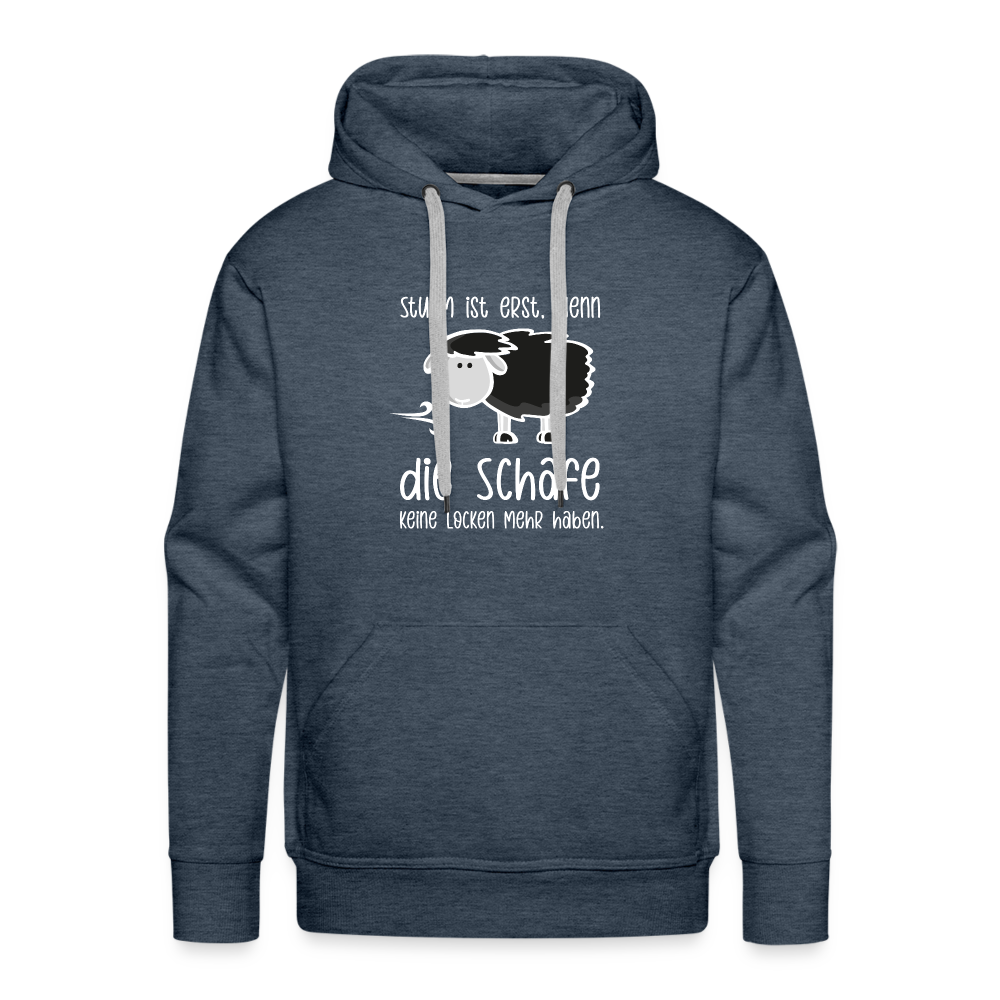 Männer Premium Hoodie - Schaf (weiss) - Jeansblau