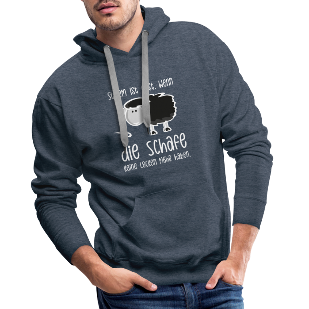 Männer Premium Hoodie - Schaf (weiss) - Jeansblau