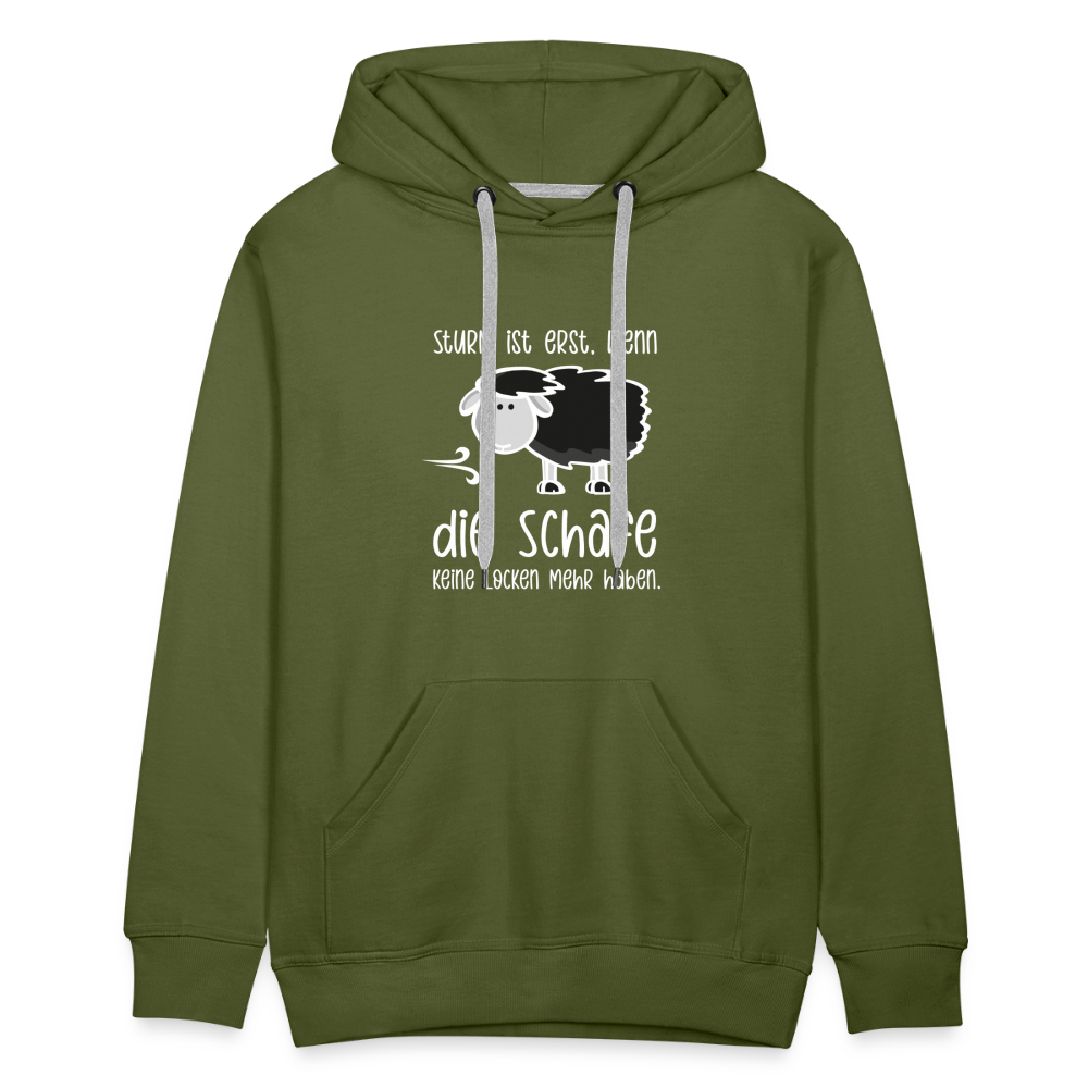 Männer Premium Hoodie - Schaf (weiss) - Olivgrün