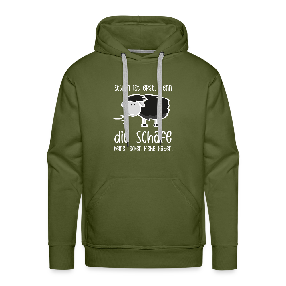 Männer Premium Hoodie - Schaf (weiss) - Olivgrün