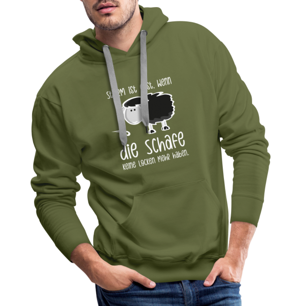 Männer Premium Hoodie - Schaf (weiss) - Olivgrün