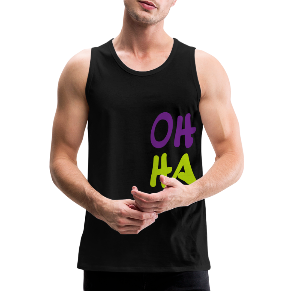 Männer Premium Tank Top - Oh ha - Schwarz