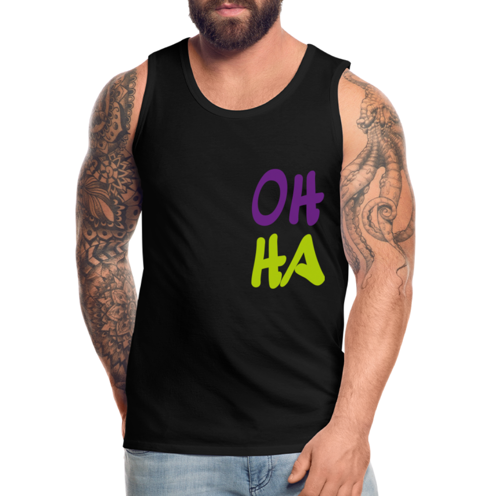 Männer Premium Tank Top - Oh ha - Schwarz