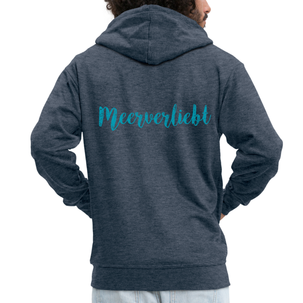 Herren Premium Kapuzenjacke - Meerverliebt - Jeansblau