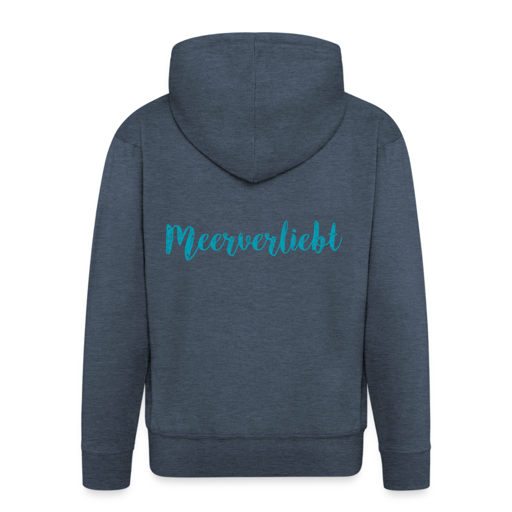 Herren Premium Kapuzenjacke - Meerverliebt - Jeansblau