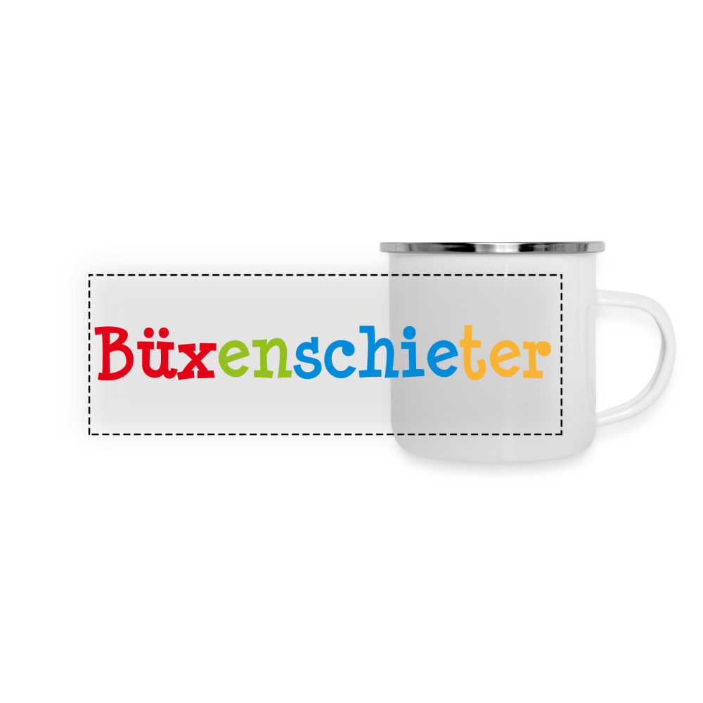 Panorama Emaille-Tasse - Büxenschieter - Weiß