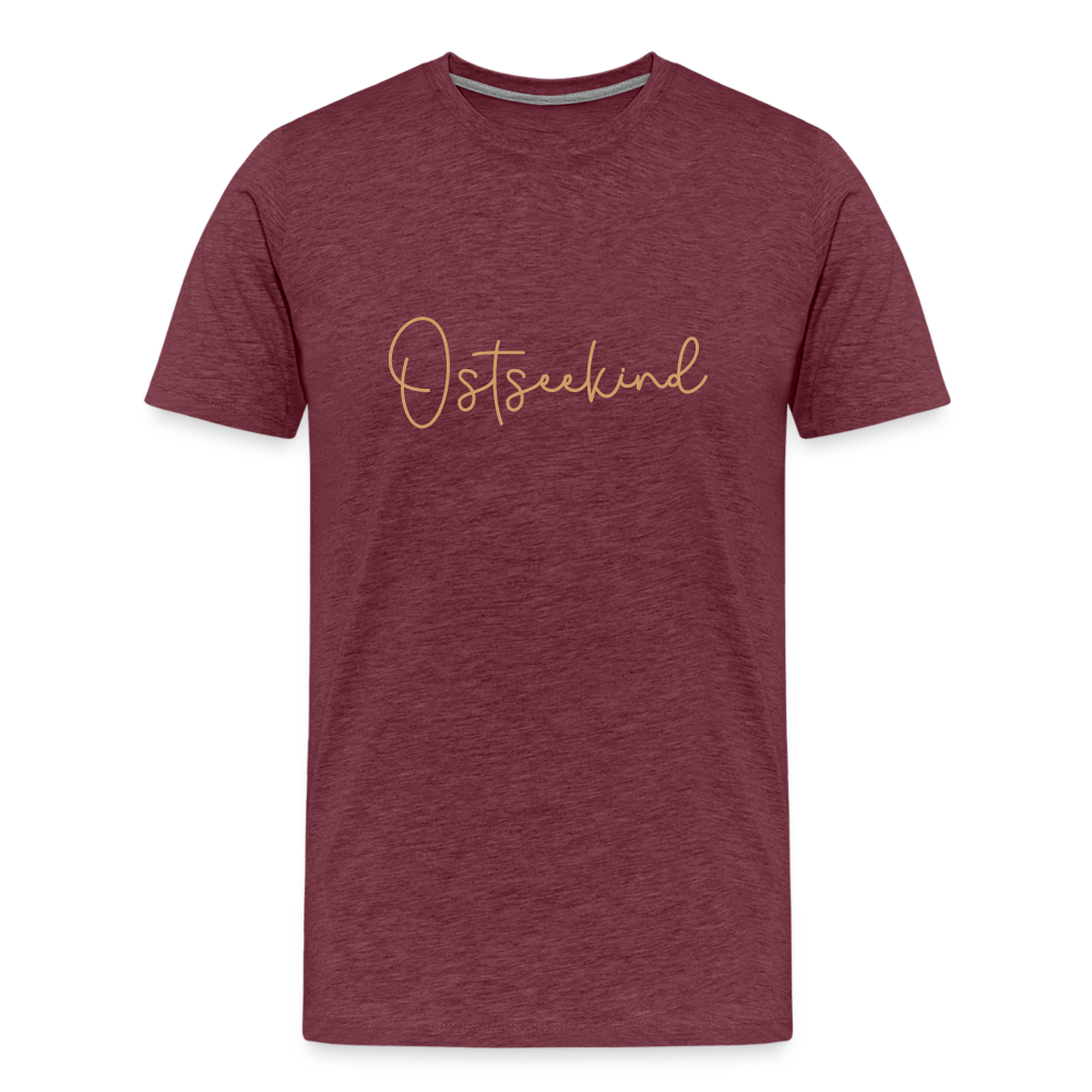 Männer Premium T-Shirt - Ostseekind - Bordeauxrot meliert