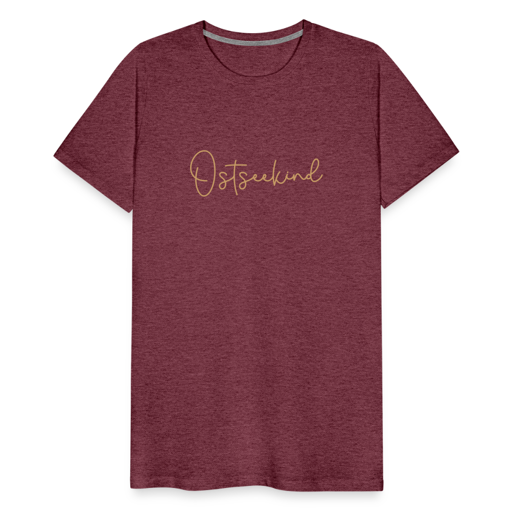 Männer Premium T-Shirt - Ostseekind - Bordeauxrot meliert