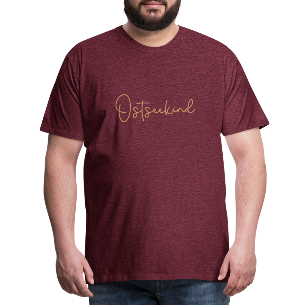 Männer Premium T-Shirt - Ostseekind - Bordeauxrot meliert
