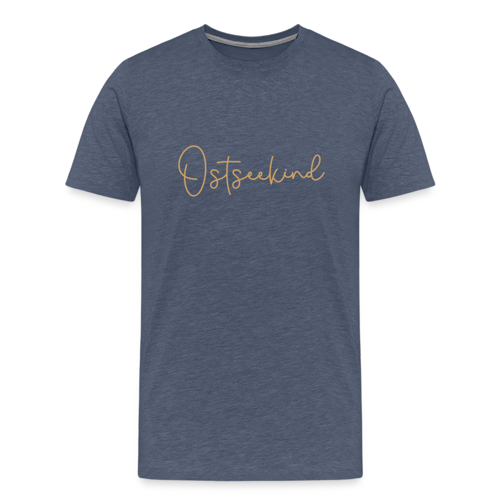 Männer Premium T-Shirt - Ostseekind - Blau meliert