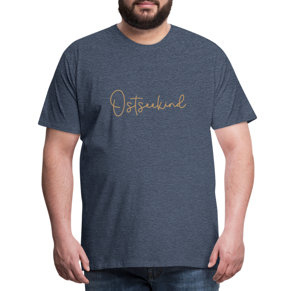 Männer Premium T-Shirt - Ostseekind - Blau meliert