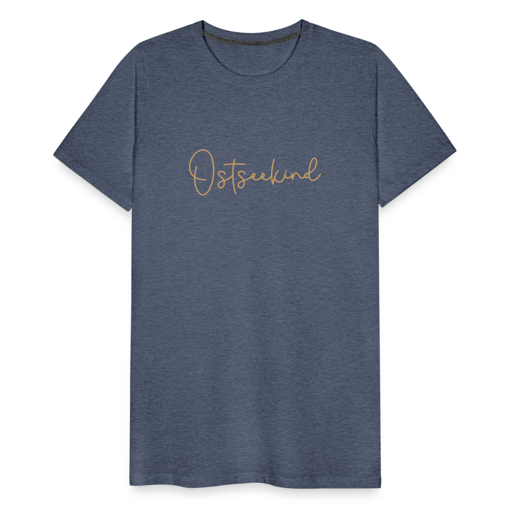 Männer Premium T-Shirt - Ostseekind - Blau meliert