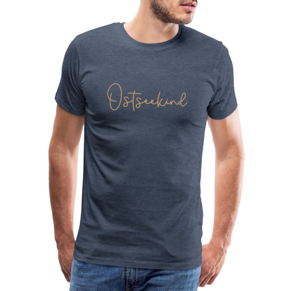 Männer Premium T-Shirt - Ostseekind - Blau meliert