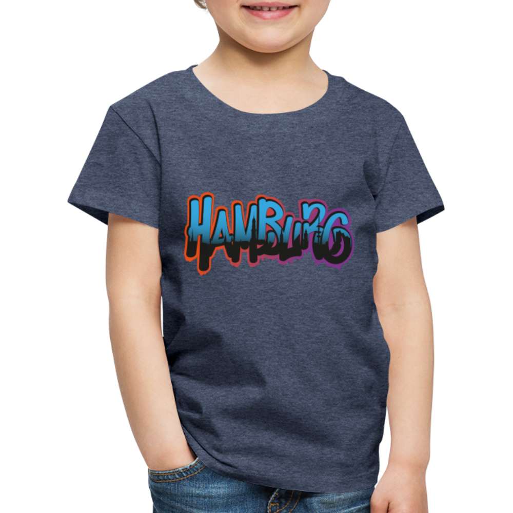 Kinder Premium T-Shirt - Hamburg - Blau meliert
