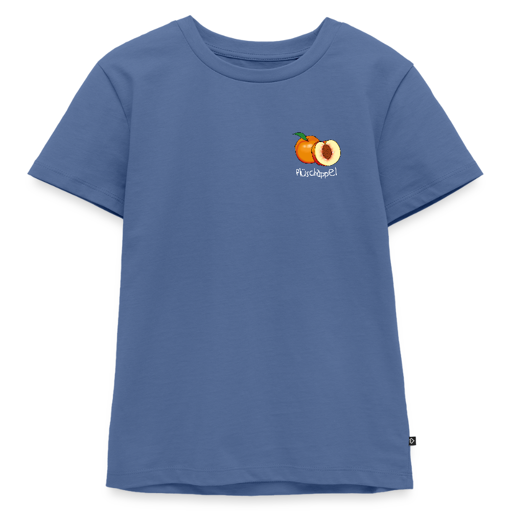 Kinder Premium T-Shirt - Plüschappel (weiss) - Taubenblau