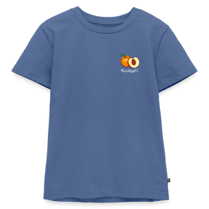 Kinder Premium T-Shirt - Plüschappel (weiss) - Taubenblau