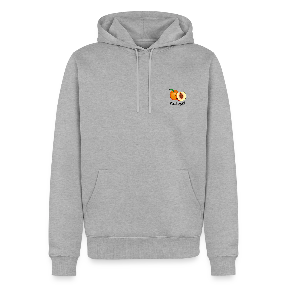 Herren Premium Hoodie - Plüschappel - Grau meliert