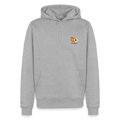Herren Premium Hoodie - Plüschappel - Grau meliert