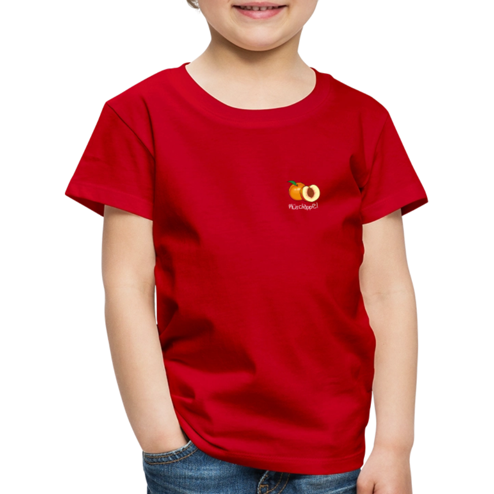 Kinder Premium T-Shirt - Plüschappel (weiss) - Rot