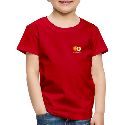 Kinder Premium T-Shirt - Plüschappel (weiss) - Rot