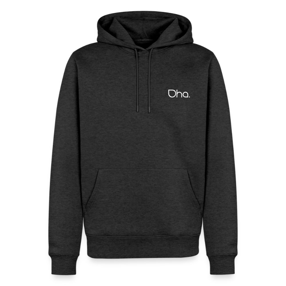 Oha (weiß) - Herren Premium Hoodie - Anthrazit meliert