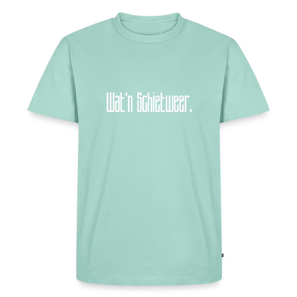 Herren Premium Bio T-Shirt - wat'n Schietweer (weiss) - Mint 
