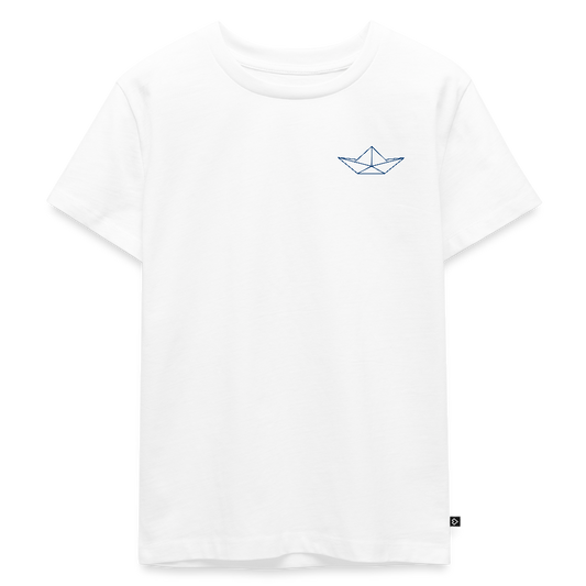 Kinder Premium T-Shirt - Origami Boot - Weiß