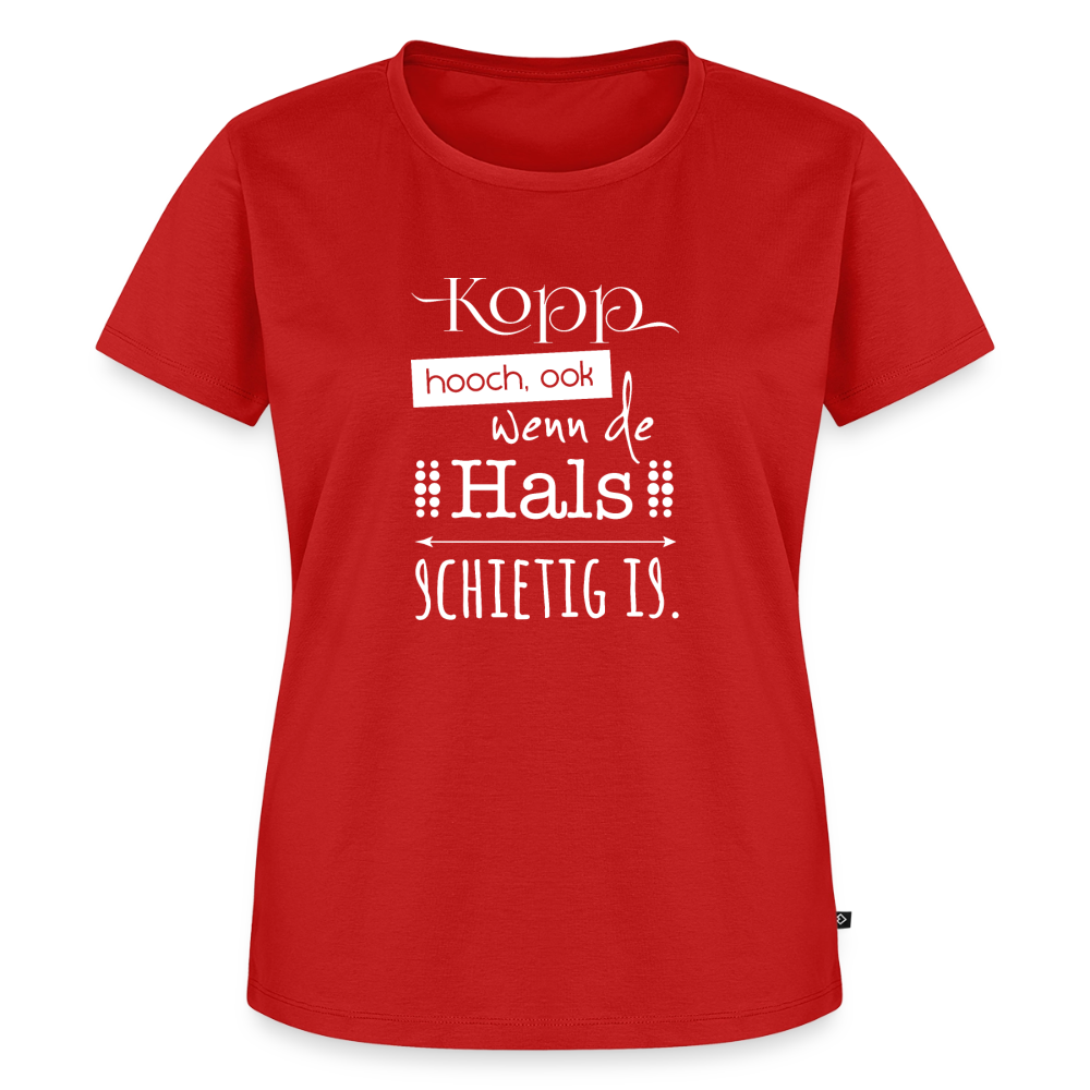 Damen Premium Bio T-Shirt - Kopp hooch (weiss) - Rot