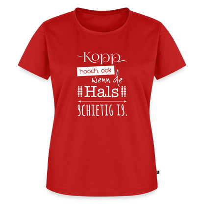 Damen Premium Bio T-Shirt - Kopp hooch (weiss) - Rot