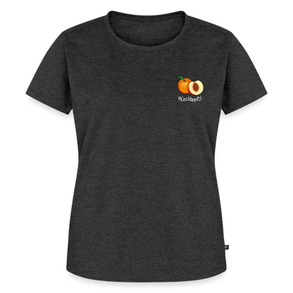 Damen Premium Bio T-Shirt - Plüschappel (weiß) - Anthrazit meliert