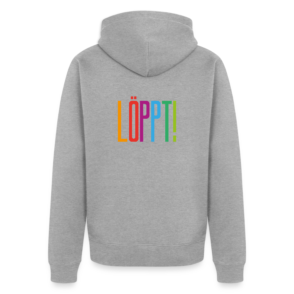 Herren Premium Kapuzenjacke - Löppt! - Grau meliert