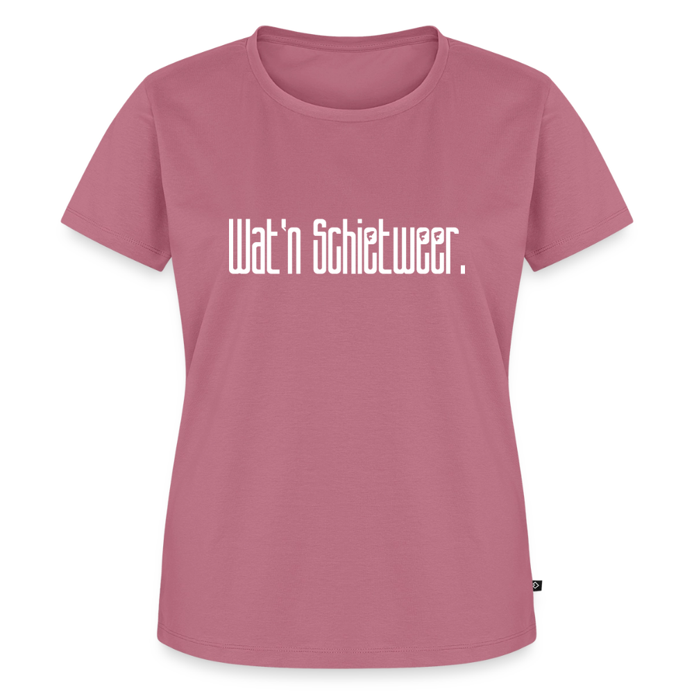 Damen Premium Bio T-Shirt - wat'n Schietweer (weiss) - Mauve
