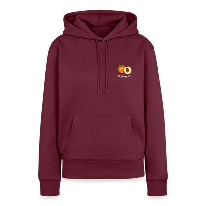 Damen Premium Hoodie - Plüschappel (weiß) - Burgunderrot