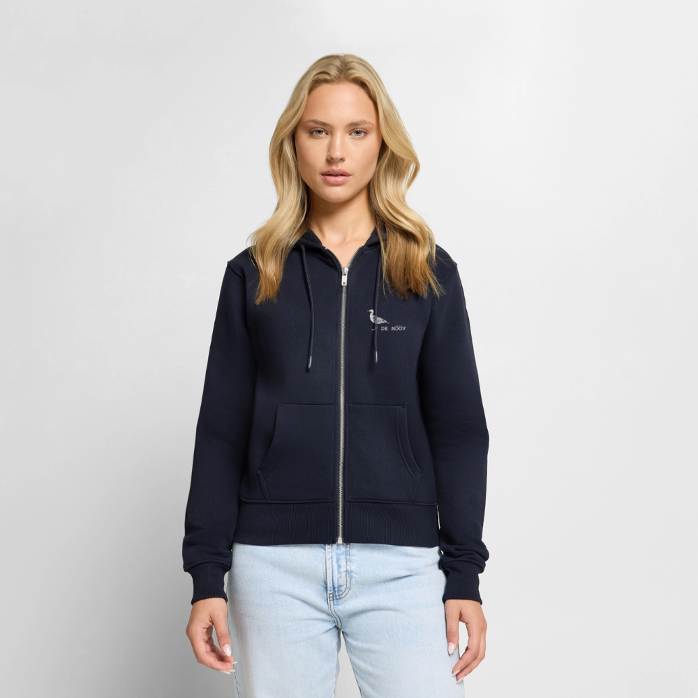 Damen Premium Kapuzenjacke - de Mööv (weiss) - Navy