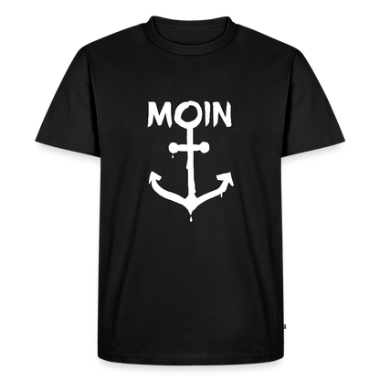 Herren Premium Bio T-Shirt - Moin Anker (weiss) - Schwarz