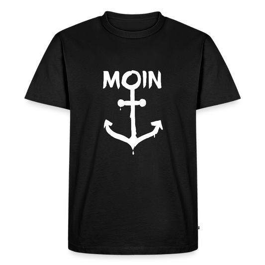 Herren Premium Bio T-Shirt - Moin Anker (weiss) - Schwarz