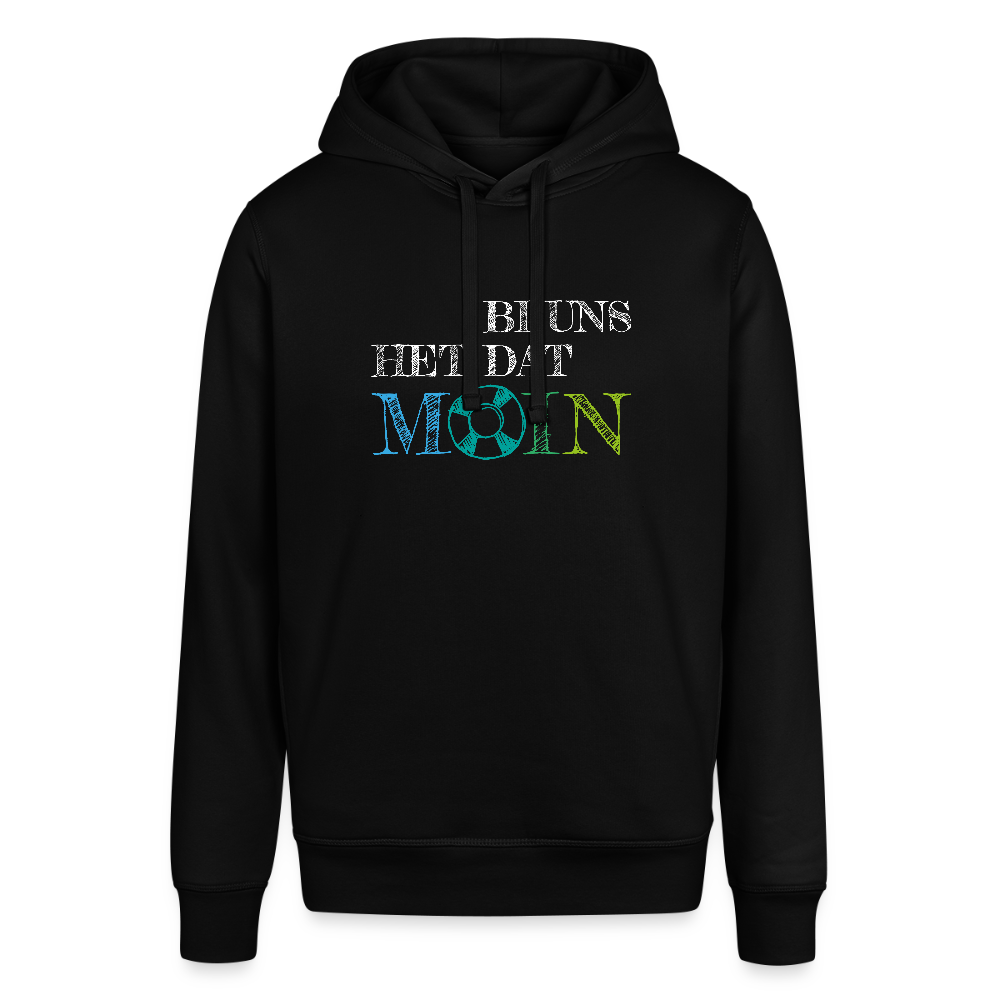 Unisex Bio-Hoodie - Bi uns het dat Moin (weiss) - Schwarz