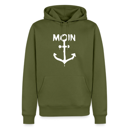 Herren Premium Hoodie - Moin Anker (weiss) - Khaki
