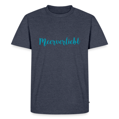 Herren Premium Bio T-Shirt - Meerverliebt - Jeansblau 
