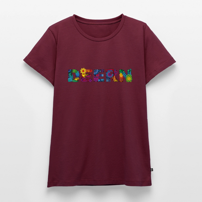 Damen Premium Bio T-Shirt - Deern - Burgunderrot