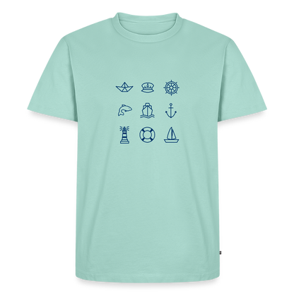 Herren Premium Bio T-Shirt - Nautik Doodles - Mint 