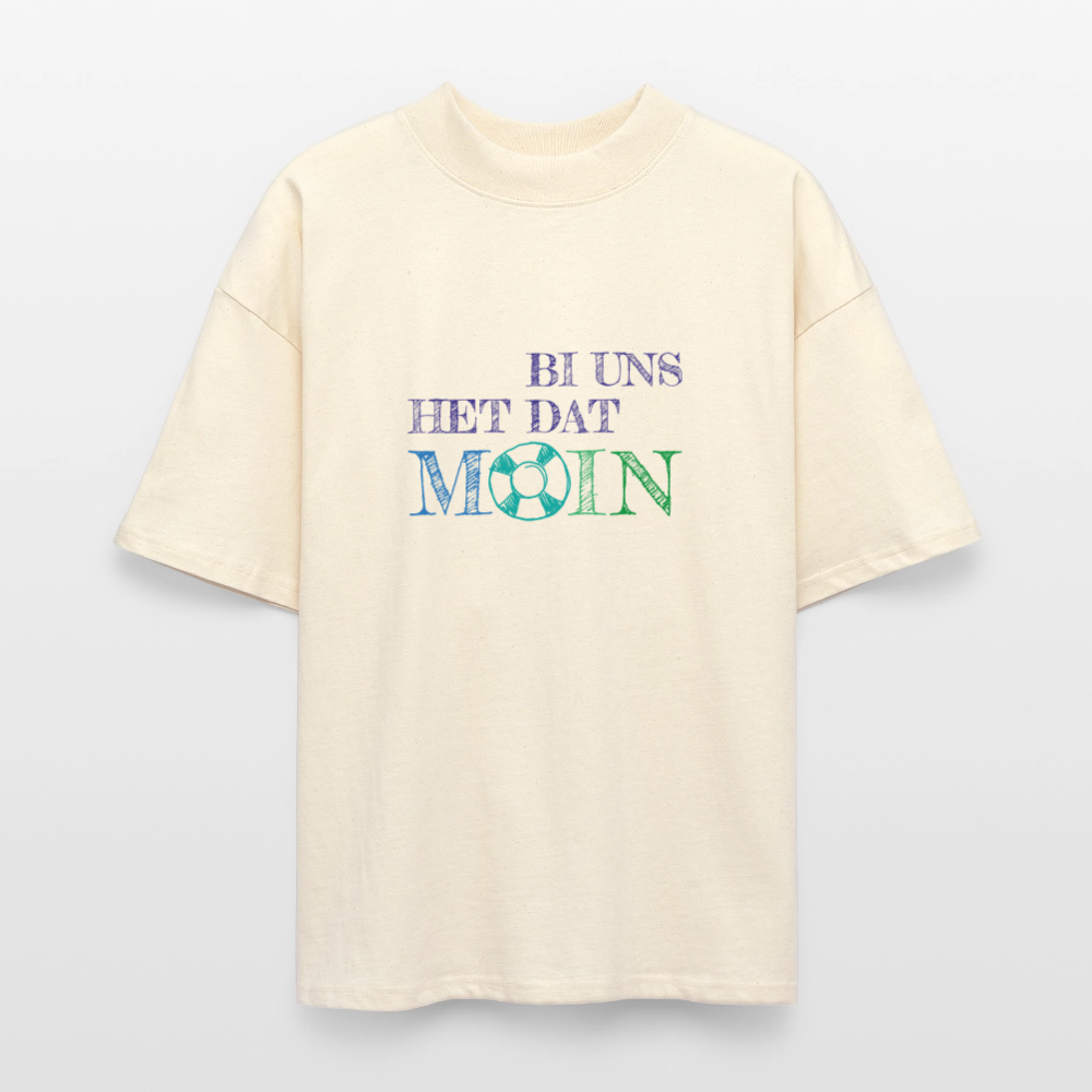 Unisex Oversize Bio-T-Shirt - Bi uns het dat Moin - Weißgrau